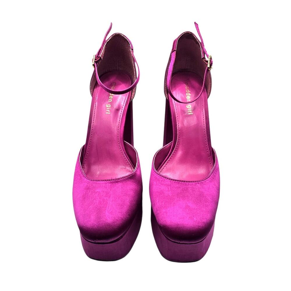 Madden Girl Magenta Pink Satin Dion Platform High Heel Pump - Picture 6 of 11